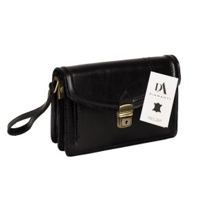 Borseta barbati din piele naturala DiAmanti Piccola Nero 7018